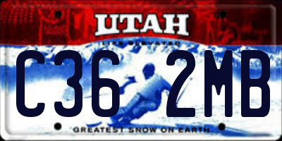 UT license plate C362MB