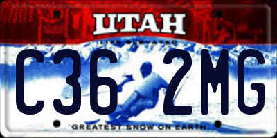 UT license plate C362MG