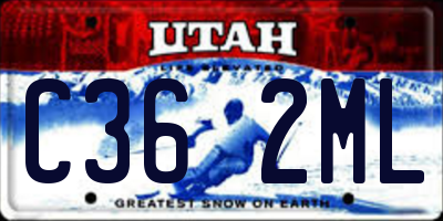 UT license plate C362ML