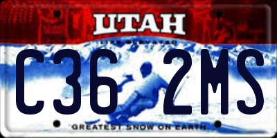 UT license plate C362MS