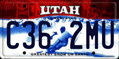 UT license plate C362MU