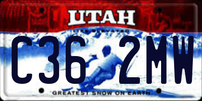 UT license plate C362MW
