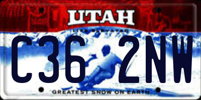 UT license plate C362NW