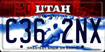 UT license plate C362NX