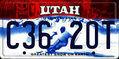 UT license plate C362OT