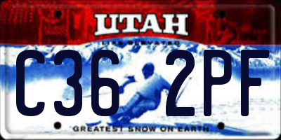 UT license plate C362PF