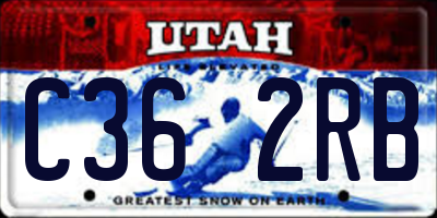 UT license plate C362RB