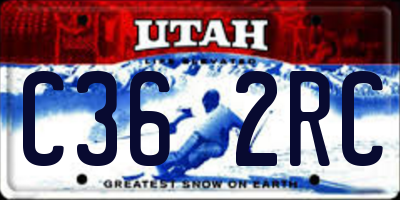 UT license plate C362RC