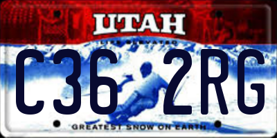 UT license plate C362RG