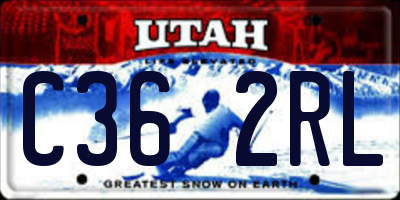 UT license plate C362RL