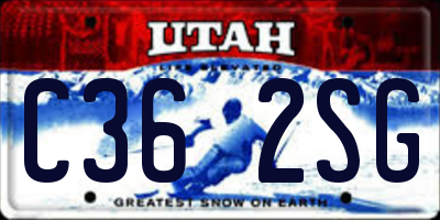 UT license plate C362SG