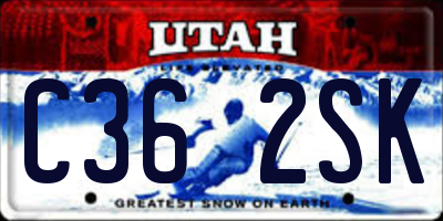 UT license plate C362SK