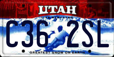 UT license plate C362SL