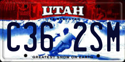 UT license plate C362SM