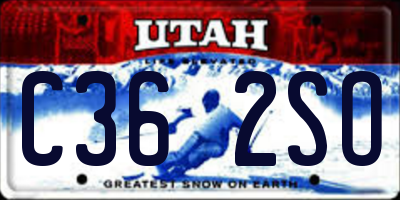 UT license plate C362SO