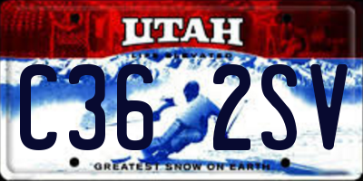 UT license plate C362SV