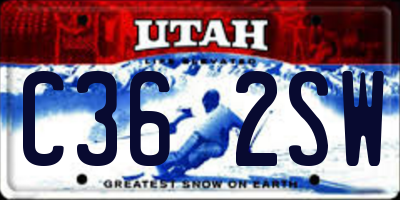 UT license plate C362SW