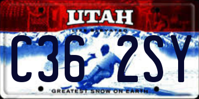 UT license plate C362SY