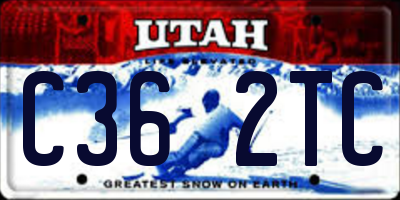 UT license plate C362TC