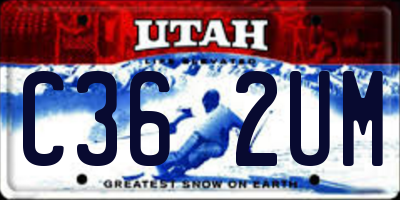 UT license plate C362UM