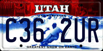 UT license plate C362UR