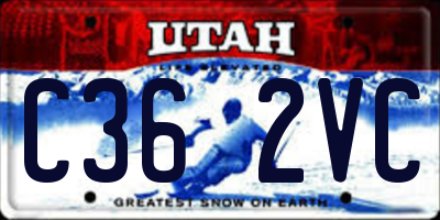 UT license plate C362VC