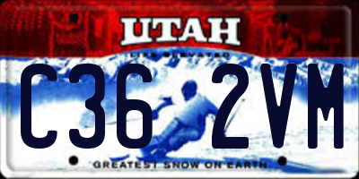 UT license plate C362VM