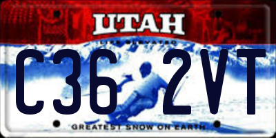 UT license plate C362VT