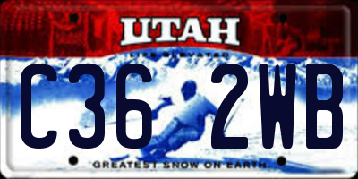 UT license plate C362WB