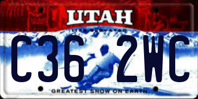 UT license plate C362WC