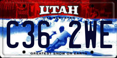 UT license plate C362WE