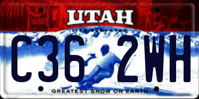 UT license plate C362WH