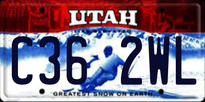 UT license plate C362WL