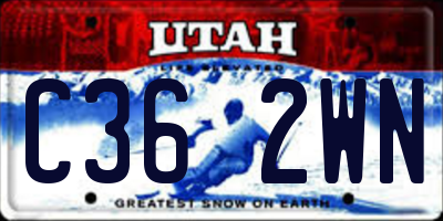 UT license plate C362WN
