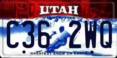 UT license plate C362WQ