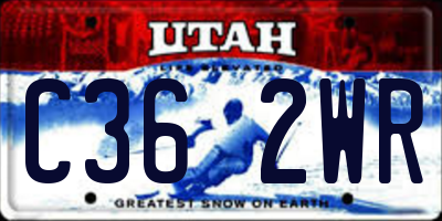 UT license plate C362WR