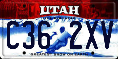 UT license plate C362XV