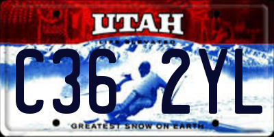 UT license plate C362YL