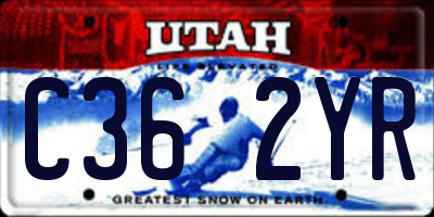 UT license plate C362YR