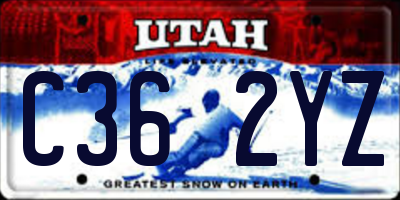UT license plate C362YZ