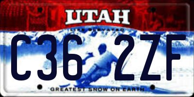 UT license plate C362ZF