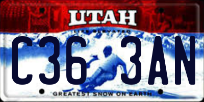 UT license plate C363AN