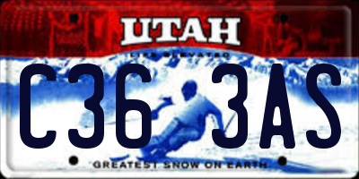 UT license plate C363AS