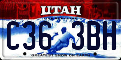 UT license plate C363BH