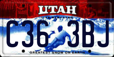 UT license plate C363BJ