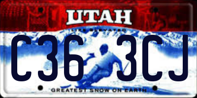 UT license plate C363CJ