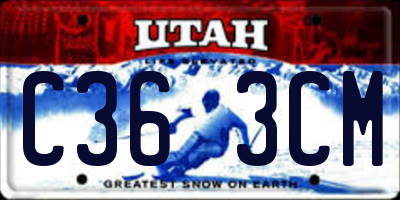 UT license plate C363CM