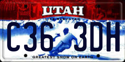 UT license plate C363DH