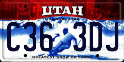 UT license plate C363DJ