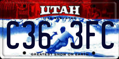 UT license plate C363FC